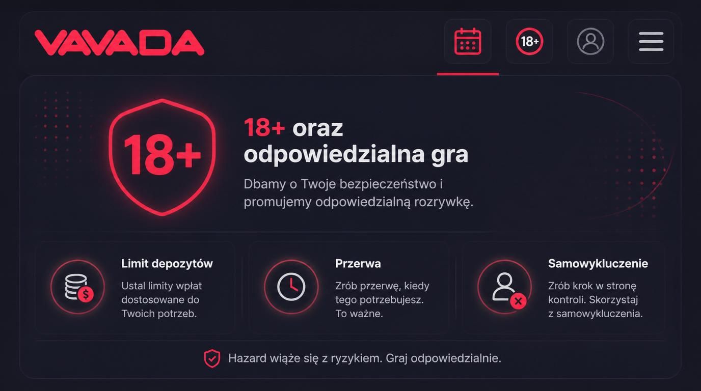 Symbol wiekowy 18+ i ikony odpowiedzialnej gry